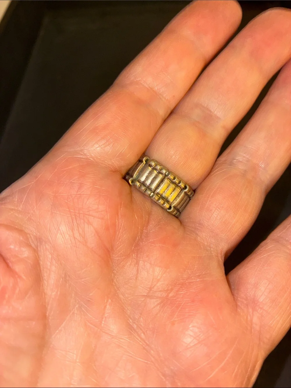 Gold-Tone Cross Dome Stretch Ring
